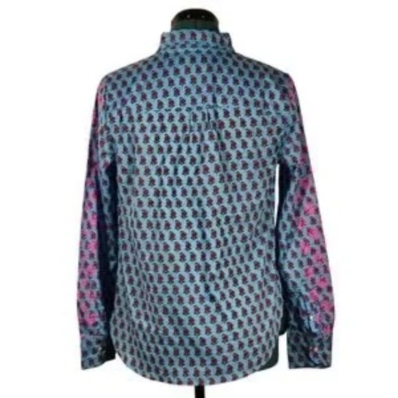 J. Crew Floral Print Classic Popover Cotton Shirt Medium Like New - Picture 7 of 12